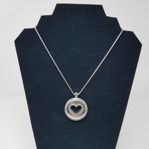 Brighton Unique Valentine Gift Reversible Pendant Silver Tone Necklace
